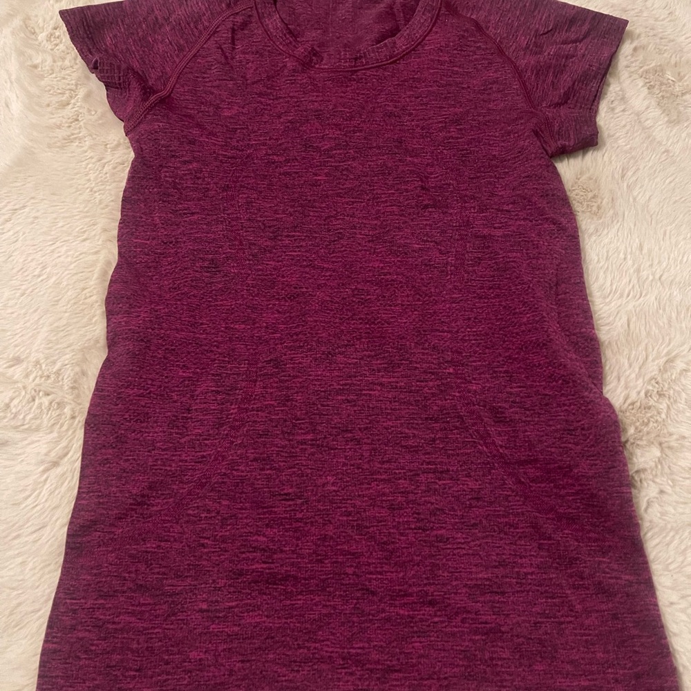 Maroon Lululemon Swiftly Tech T-shirt